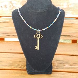 Iridescent Key Necklace